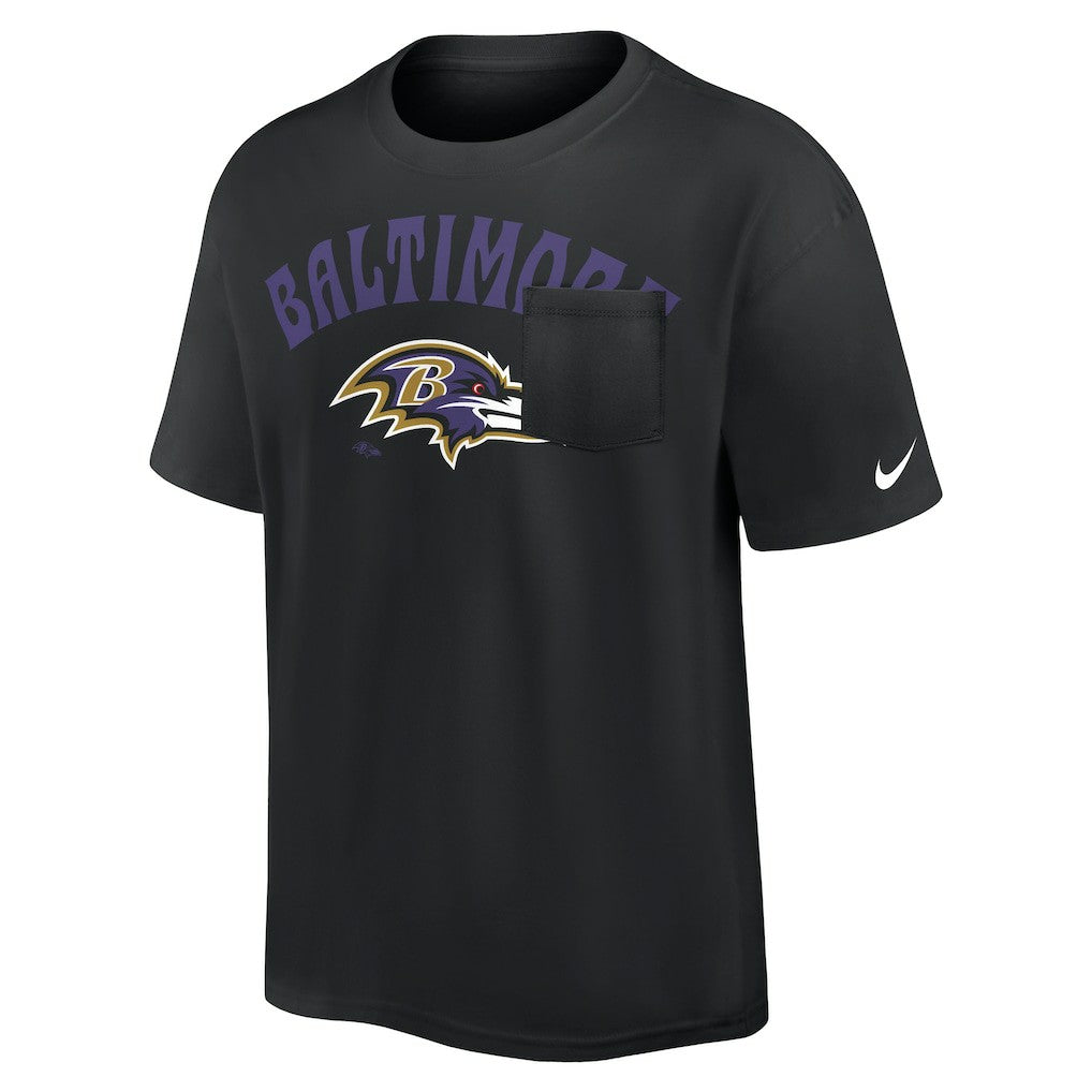 Baltimore Ravens Rewind Heavy Max90 Pocket T-Shirt - Black | Nike on sale
