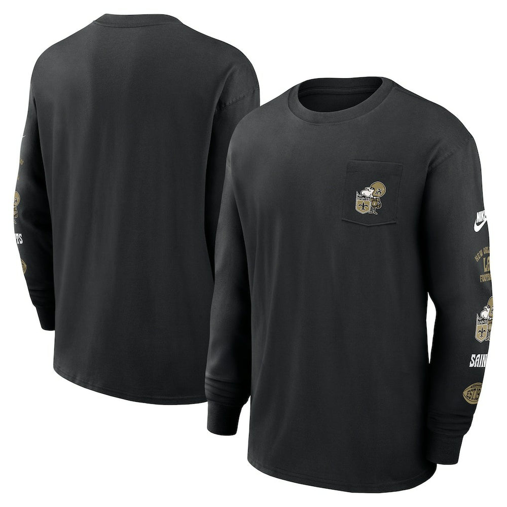 New Orleans Saints Rewind Heavy Max90 Pocket Long Sleeve T-Shirt - Black | Nike online