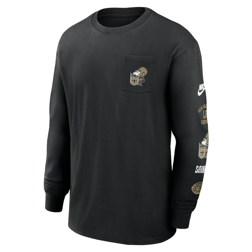 New Orleans Saints Rewind Heavy Max90 Pocket Long Sleeve T-Shirt - Black | Nike online