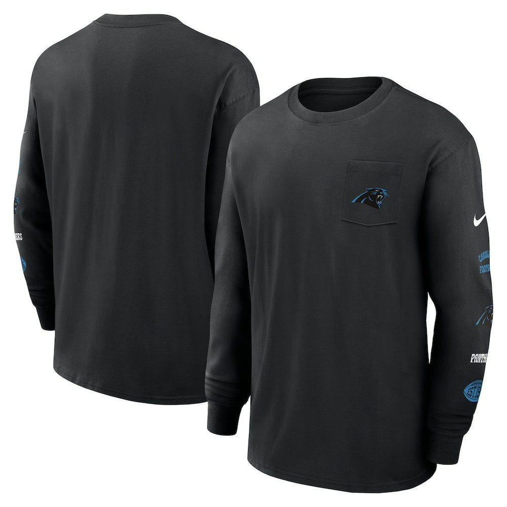 Carolina Panthers Rewind Heavy Max90 Pocket Long Sleeve T-Shirt - Black | Nike for sale