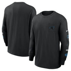 Carolina Panthers Rewind Heavy Max90 Pocket Long Sleeve T-Shirt - Black | Nike for sale