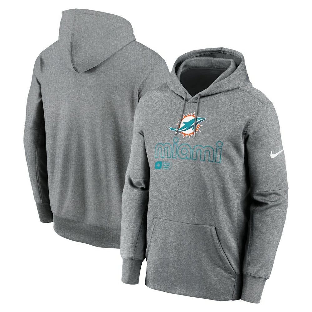 Miami Dolphins Big & Tall Performance Pullover Hoodie - Heather Gray | Nike online