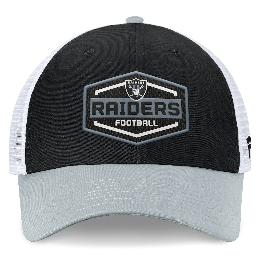 Las Vegas Raiders Bench Trucker Adjustable Hat - Black/Silver sale