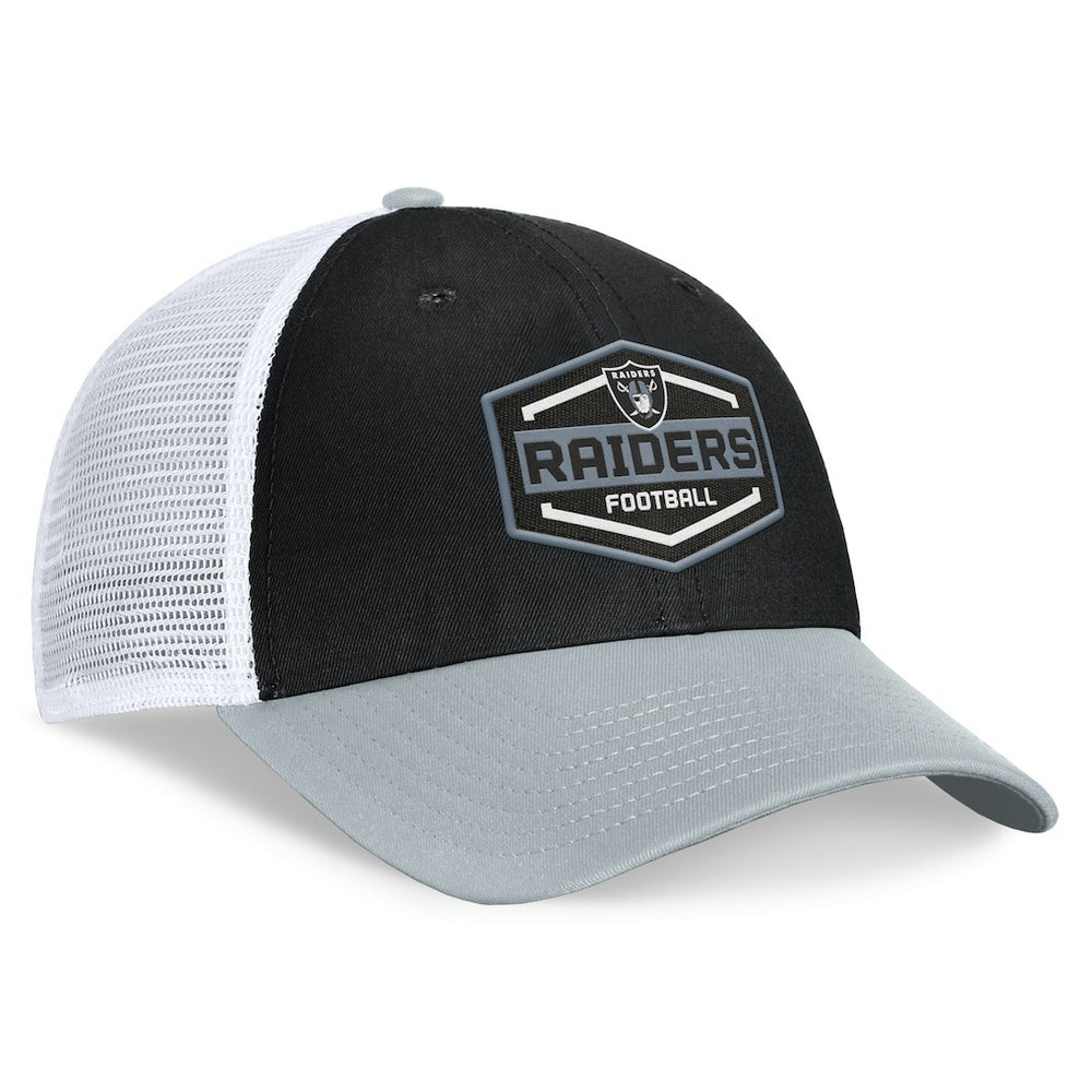 Las Vegas Raiders Bench Trucker Adjustable Hat - Black/Silver sale