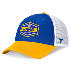 Los Angeles Rams Bench Trucker Adjustable Hat - Royal/Gold for sale