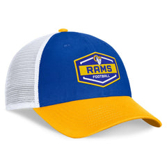 Los Angeles Rams Bench Trucker Adjustable Hat - Royal/Gold for sale