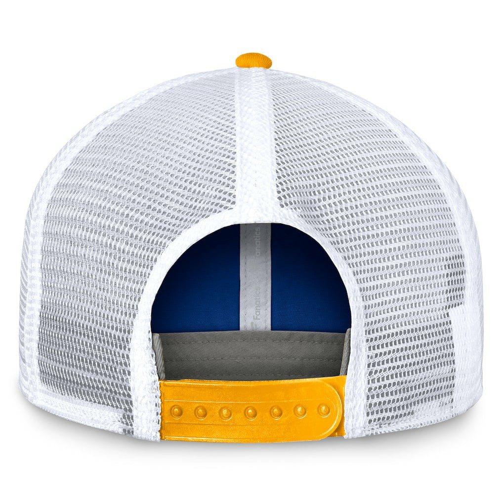 Los Angeles Rams Bench Trucker Adjustable Hat - Royal/Gold for sale