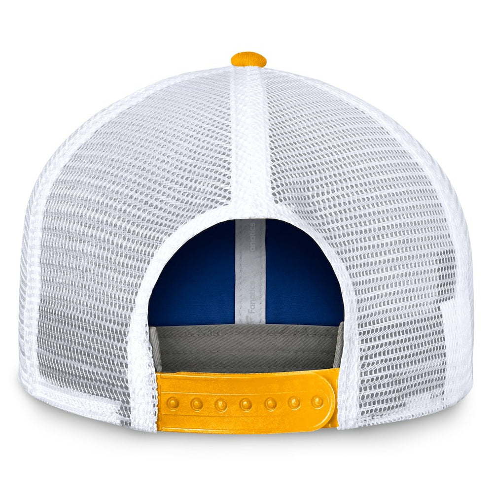 Los Angeles Rams Bench Trucker Adjustable Hat - Royal/Gold for sale