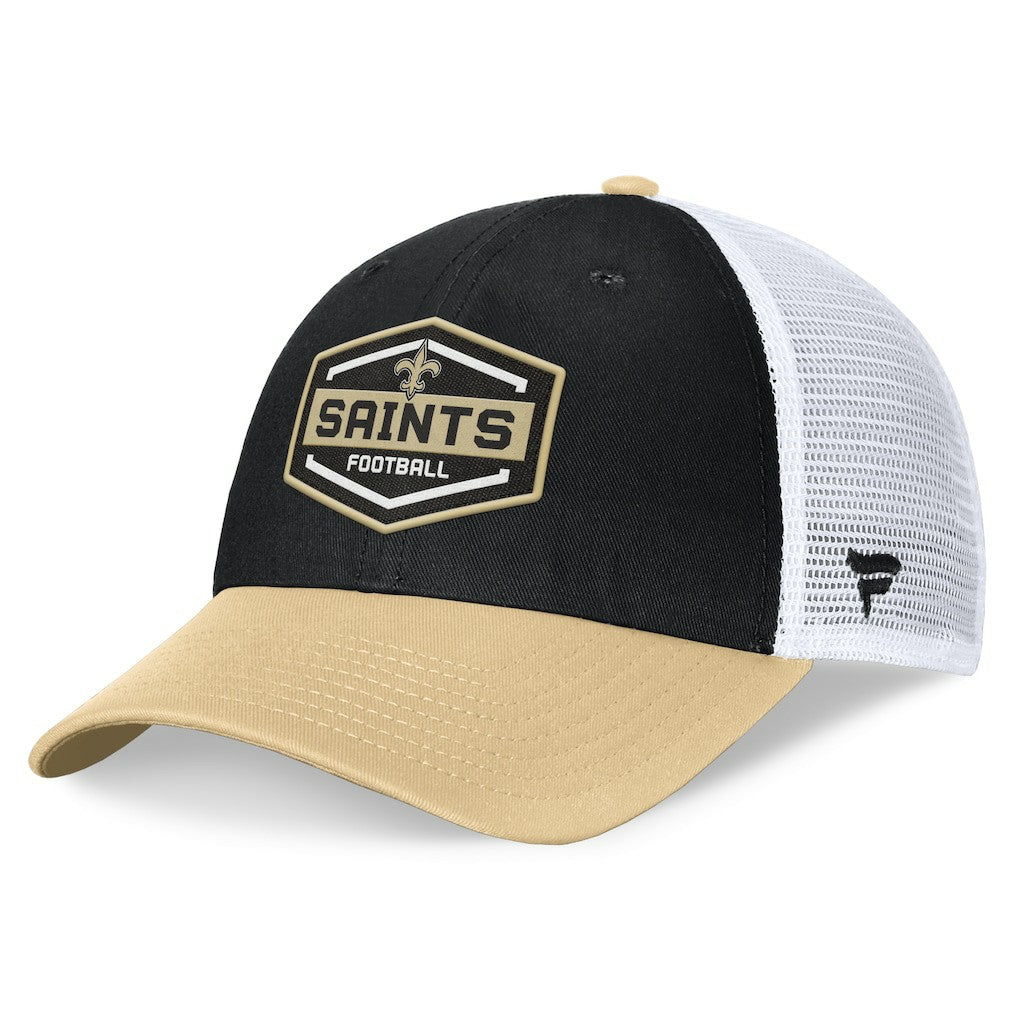 New Orleans Saints Bench Trucker Adjustable Hat - Black/Gold cheap