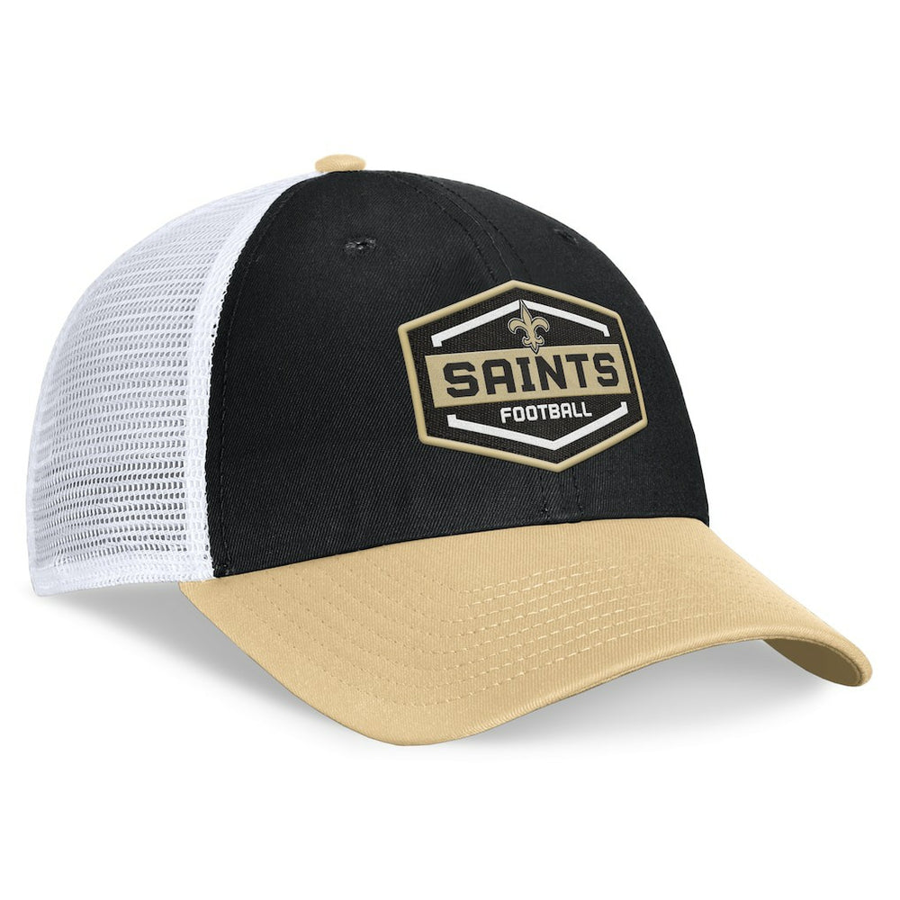 New Orleans Saints Bench Trucker Adjustable Hat - Black/Gold cheap