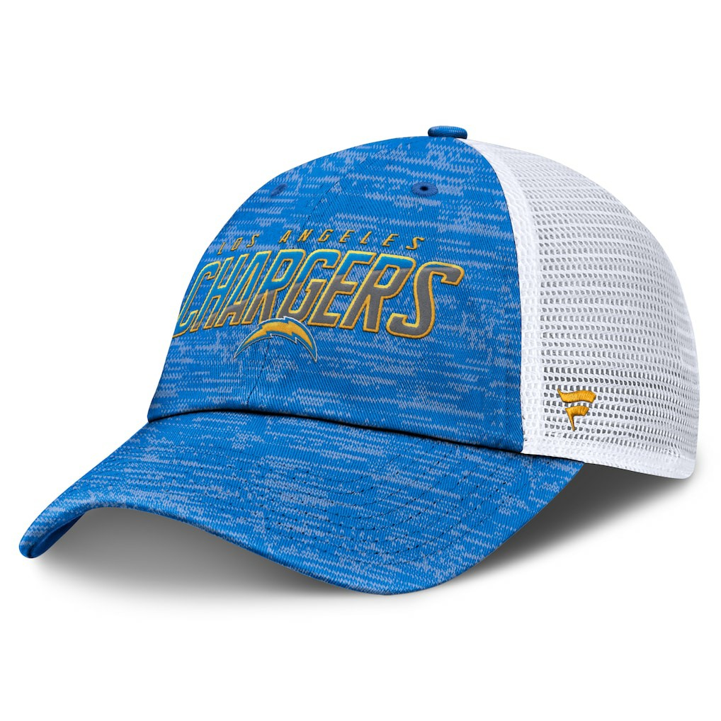 Los Angeles Chargers Challenge Trucker Adjustable Hat - Heather Powder Blue on sale