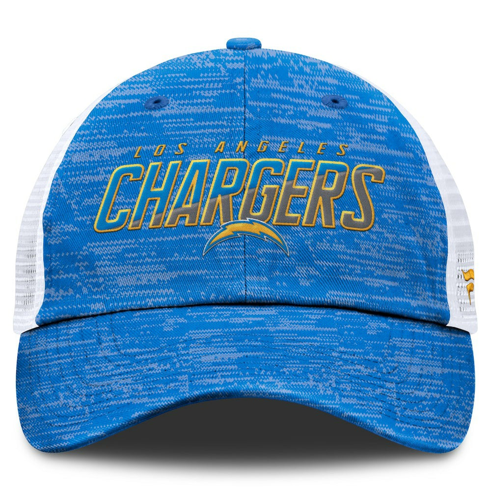 Los Angeles Chargers Challenge Trucker Adjustable Hat - Heather Powder Blue on sale