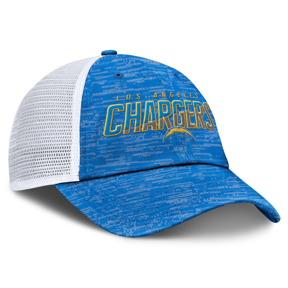 Los Angeles Chargers Challenge Trucker Adjustable Hat - Heather Powder Blue on sale