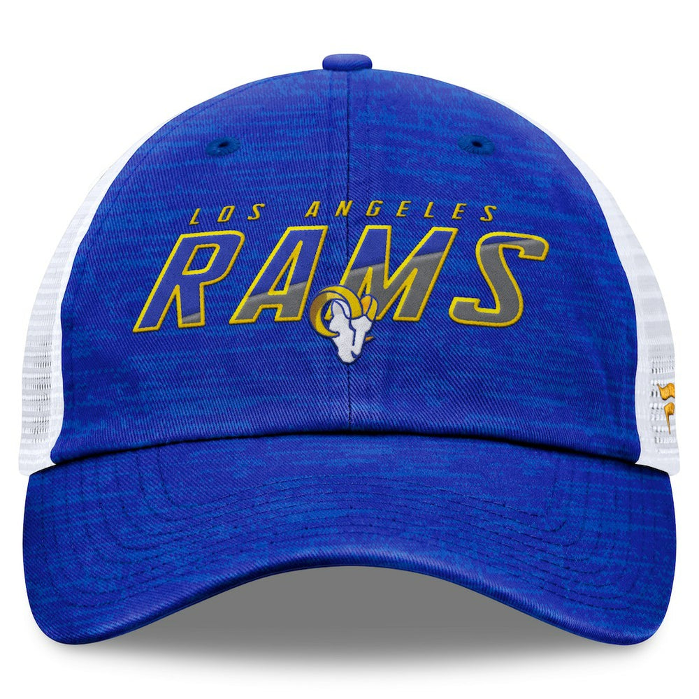 Los Angeles Rams Challenge Trucker Adjustable Hat - Heather Royal discount