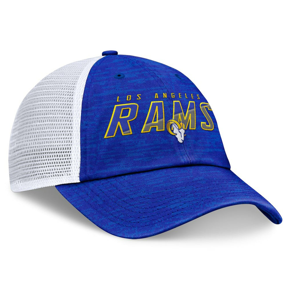 Los Angeles Rams Challenge Trucker Adjustable Hat - Heather Royal discount