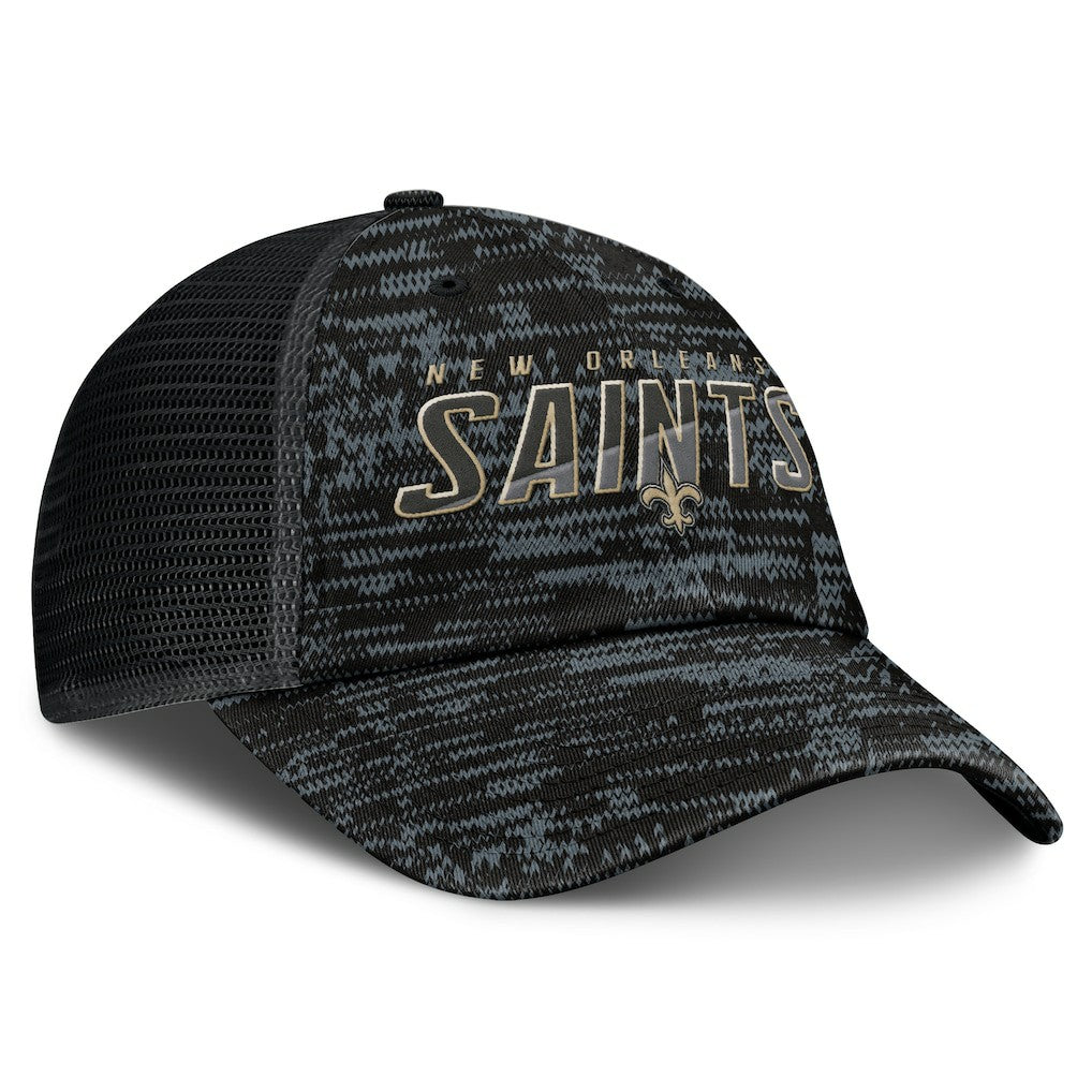 New Orleans Saints Challenge Trucker Adjustable Hat - Heather Black for sale