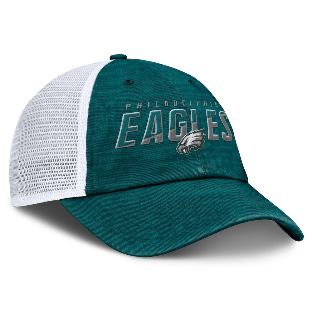 Philadelphia Eagles Challenge Trucker Adjustable Hat - Heather Midnight Green outlet
