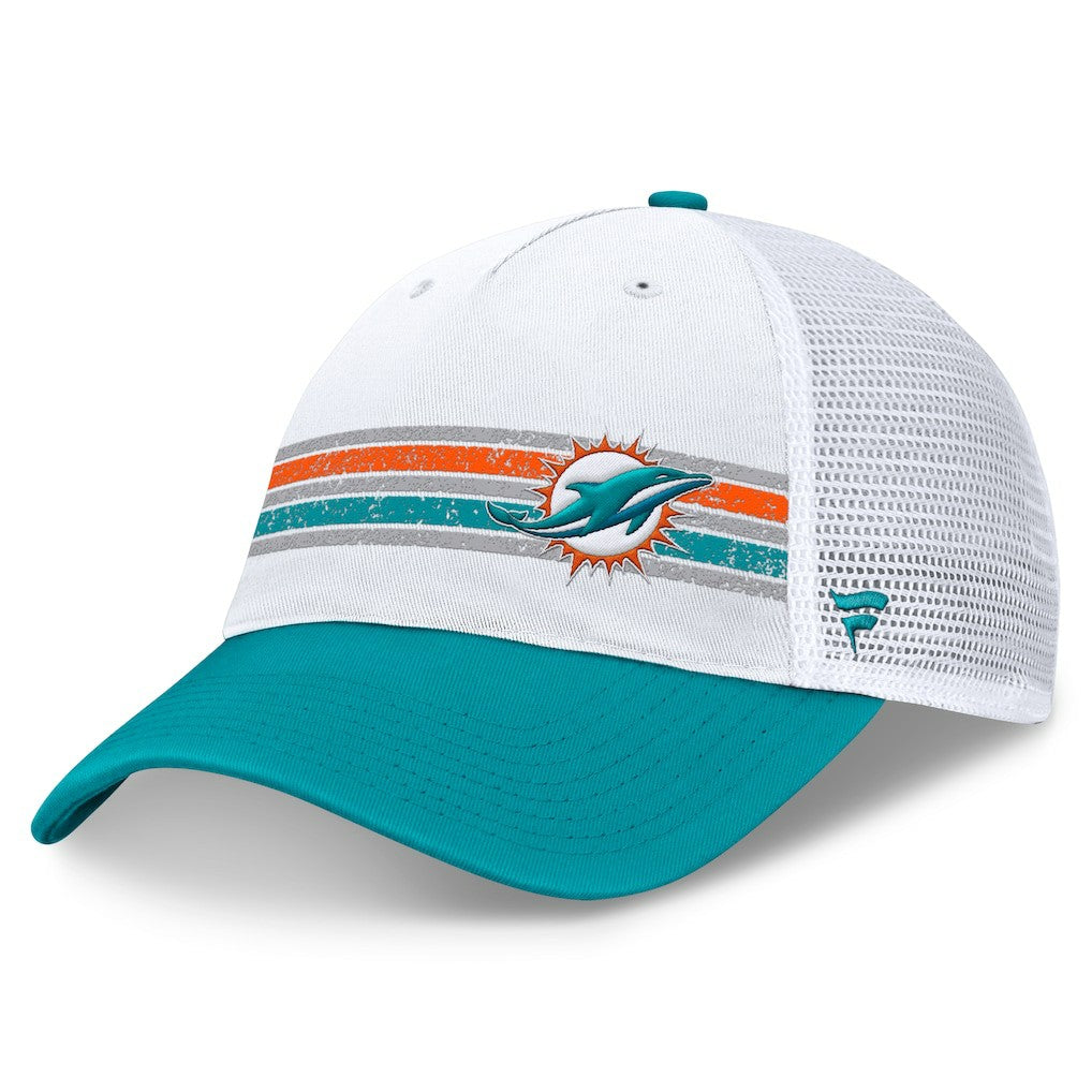 Miami Dolphins Flawless Stripe Adjustable Hat - White/Aqua on sale