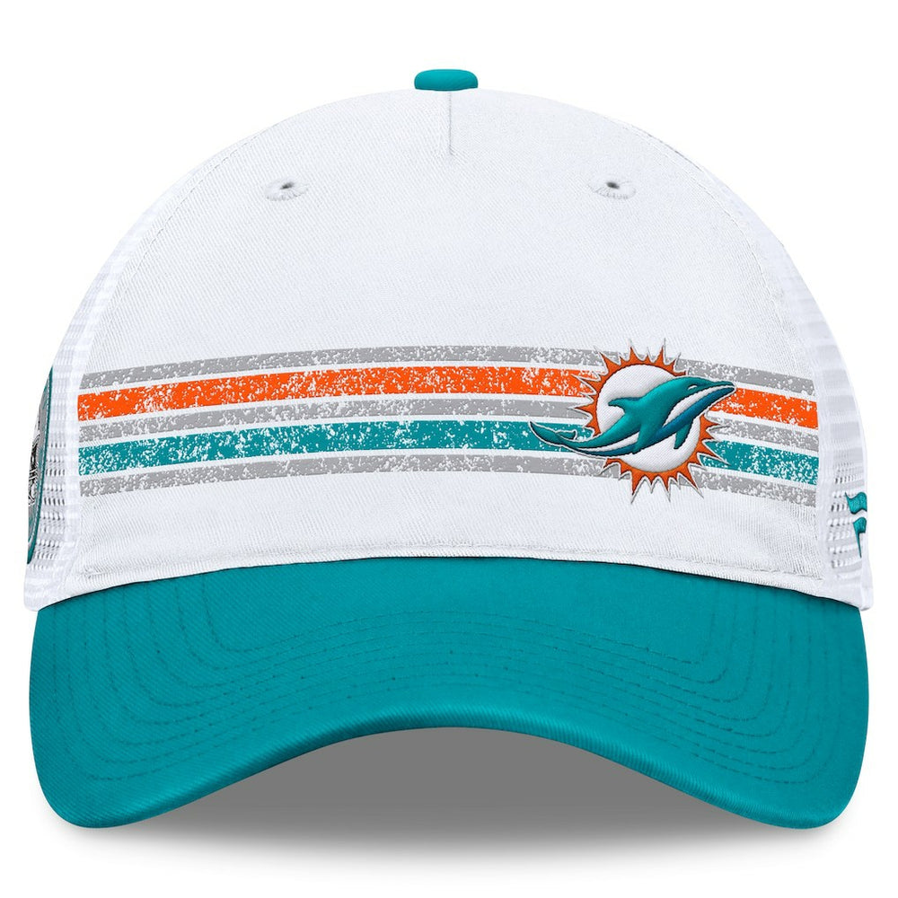 Miami Dolphins Flawless Stripe Adjustable Hat - White/Aqua on sale