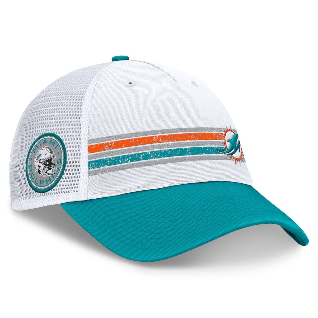Miami Dolphins Flawless Stripe Adjustable Hat - White/Aqua on sale