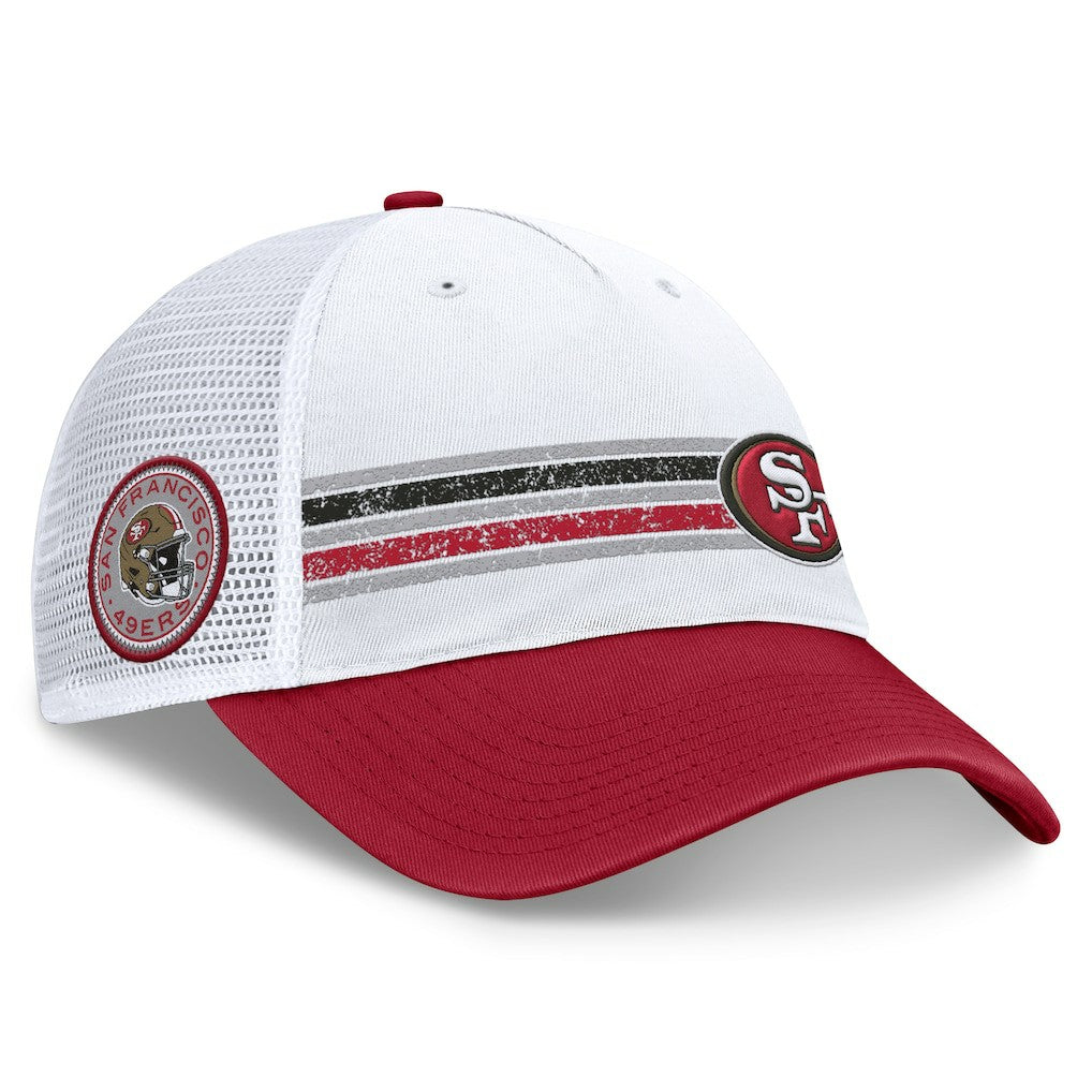 San Francisco 49ers Flawless Stripe Adjustable Hat - White/Scarlet for sale