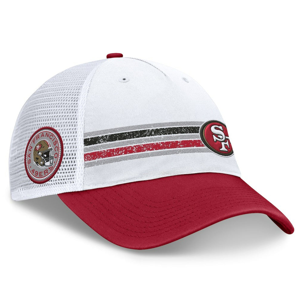 San Francisco 49ers Flawless Stripe Adjustable Hat - White/Scarlet for sale