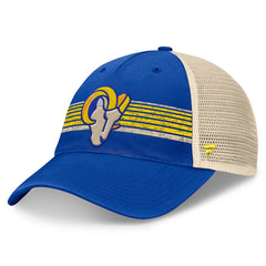 Los Angeles Rams Center Stripe Trucker Adjustable Hat - Royal/Natural outlet
