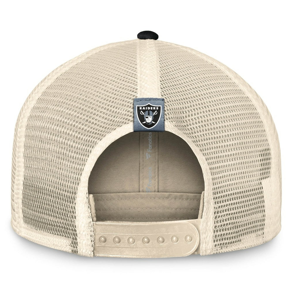 Las Vegas Raiders Diamond Stripe Trucker Adjustable Hat - Natural/Black for sale