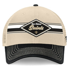 New Orleans Saints Diamond Stripe Trucker Adjustable Hat - Natural/Black cheap