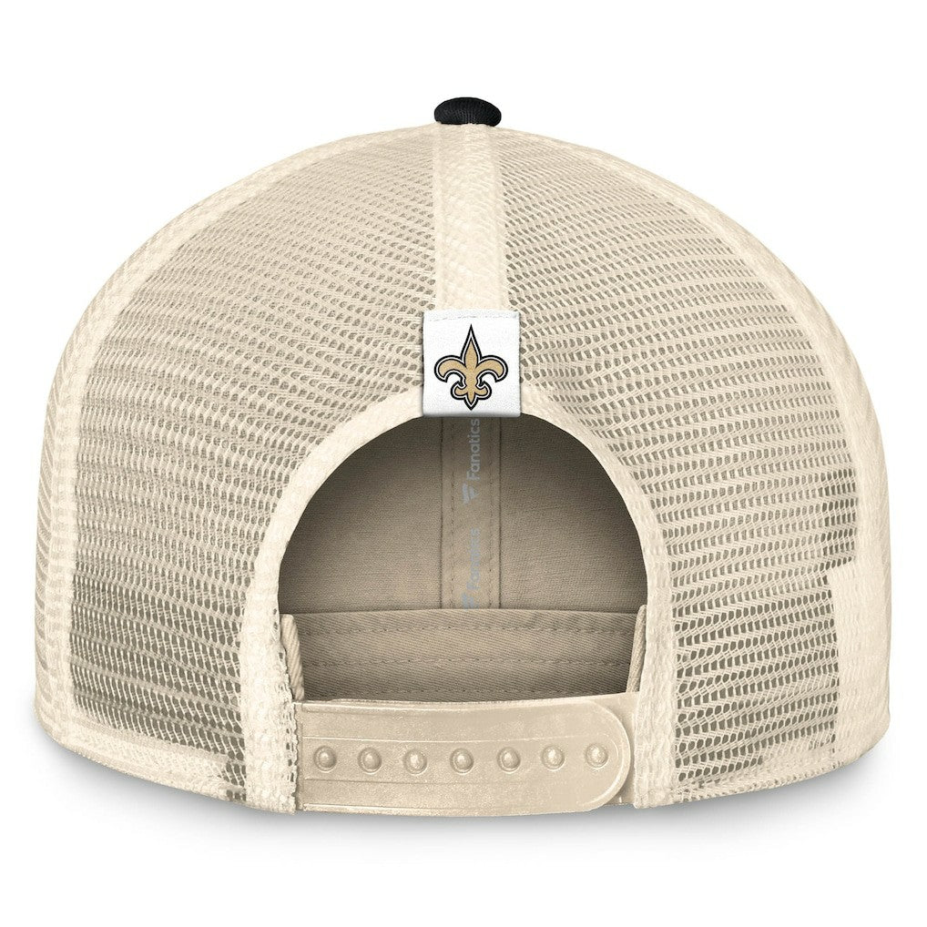New Orleans Saints Diamond Stripe Trucker Adjustable Hat - Natural/Black cheap