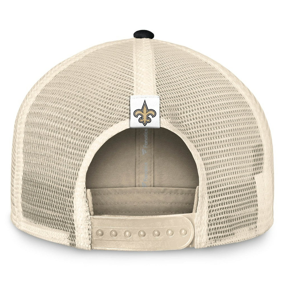 New Orleans Saints Diamond Stripe Trucker Adjustable Hat - Natural/Black cheap