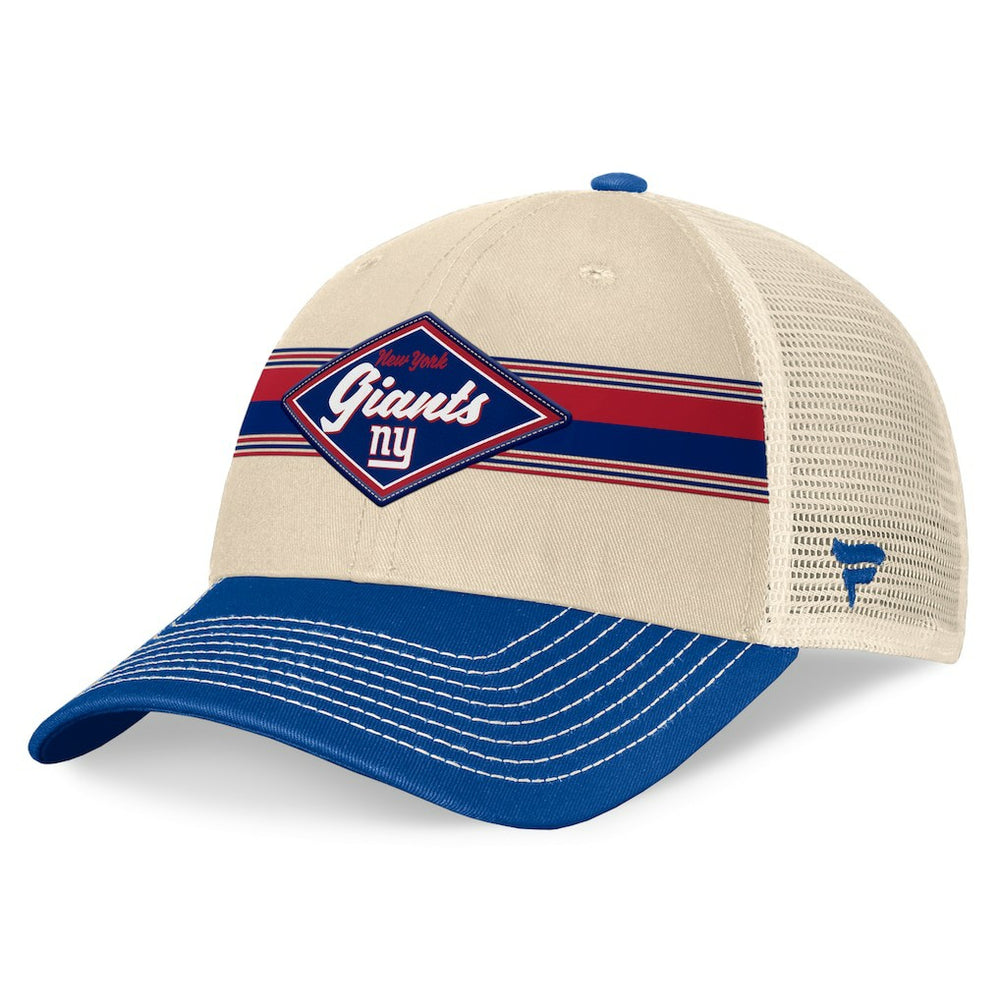 New York Giants Diamond Stripe Trucker Adjustable Hat - Natural/Royal outlet