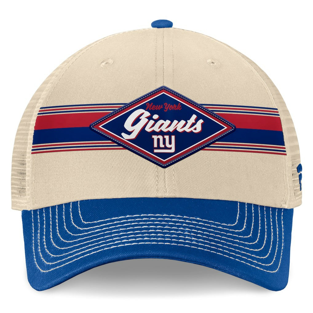 New York Giants Diamond Stripe Trucker Adjustable Hat - Natural/Royal outlet