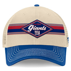 New York Giants Diamond Stripe Trucker Adjustable Hat - Natural/Royal outlet