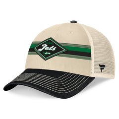 New York Jets Diamond Stripe Trucker Adjustable Hat - Natural/Black outlet