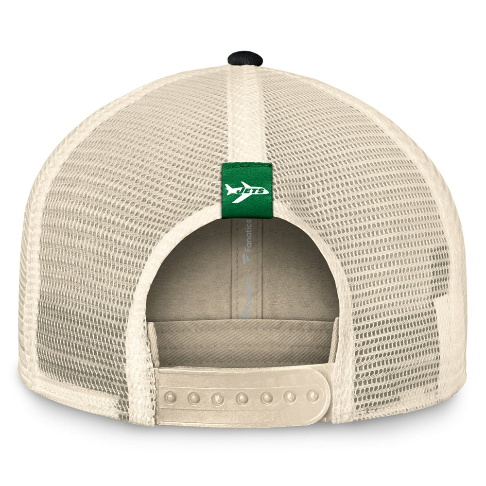 New York Jets Diamond Stripe Trucker Adjustable Hat - Natural/Black outlet