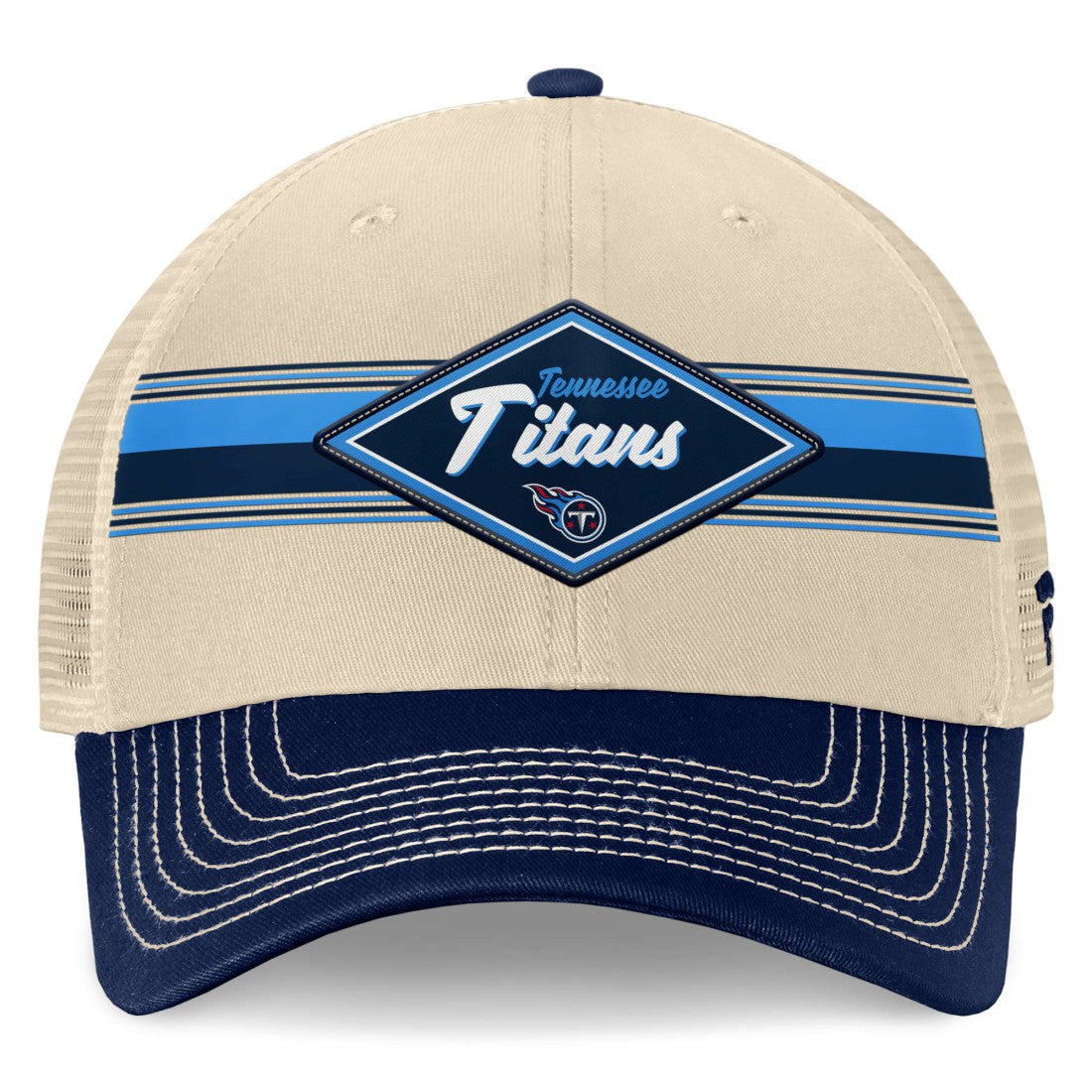 Tennessee Titans Diamond Stripe Trucker Adjustable Hat - Natural/Navy outlet
