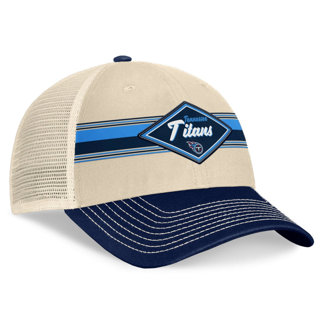 Tennessee Titans Diamond Stripe Trucker Adjustable Hat - Natural/Navy outlet