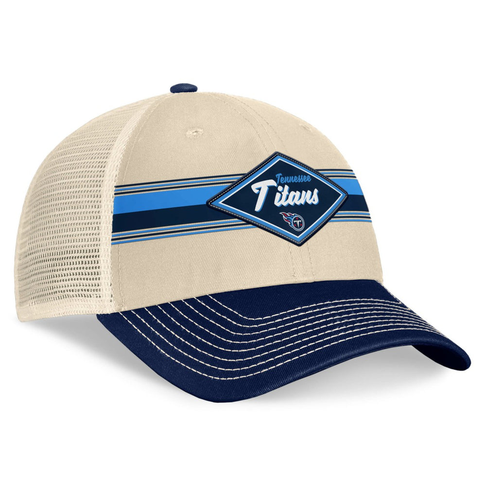 Tennessee Titans Diamond Stripe Trucker Adjustable Hat - Natural/Navy outlet