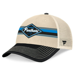 Carolina Panthers Diamond Stripe Trucker Adjustable Hat - Natural/Black online