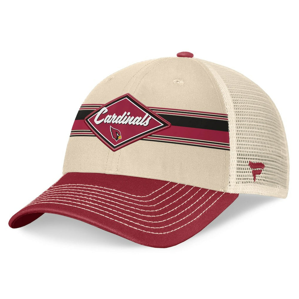 Arizona Cardinals Diamond Stripe Trucker Adjustable Hat - Natural/Cardinal outlet