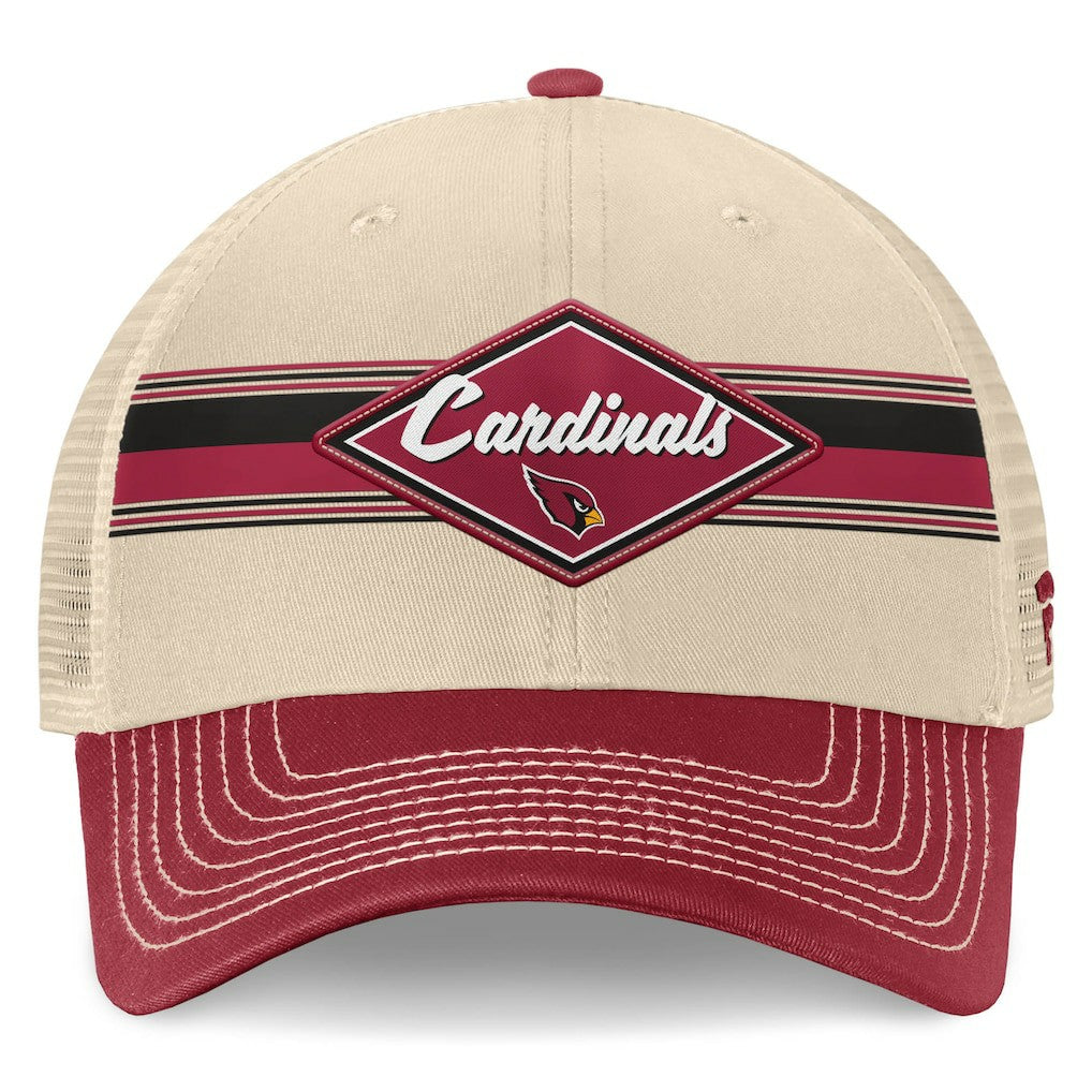 Arizona Cardinals Diamond Stripe Trucker Adjustable Hat - Natural/Cardinal outlet