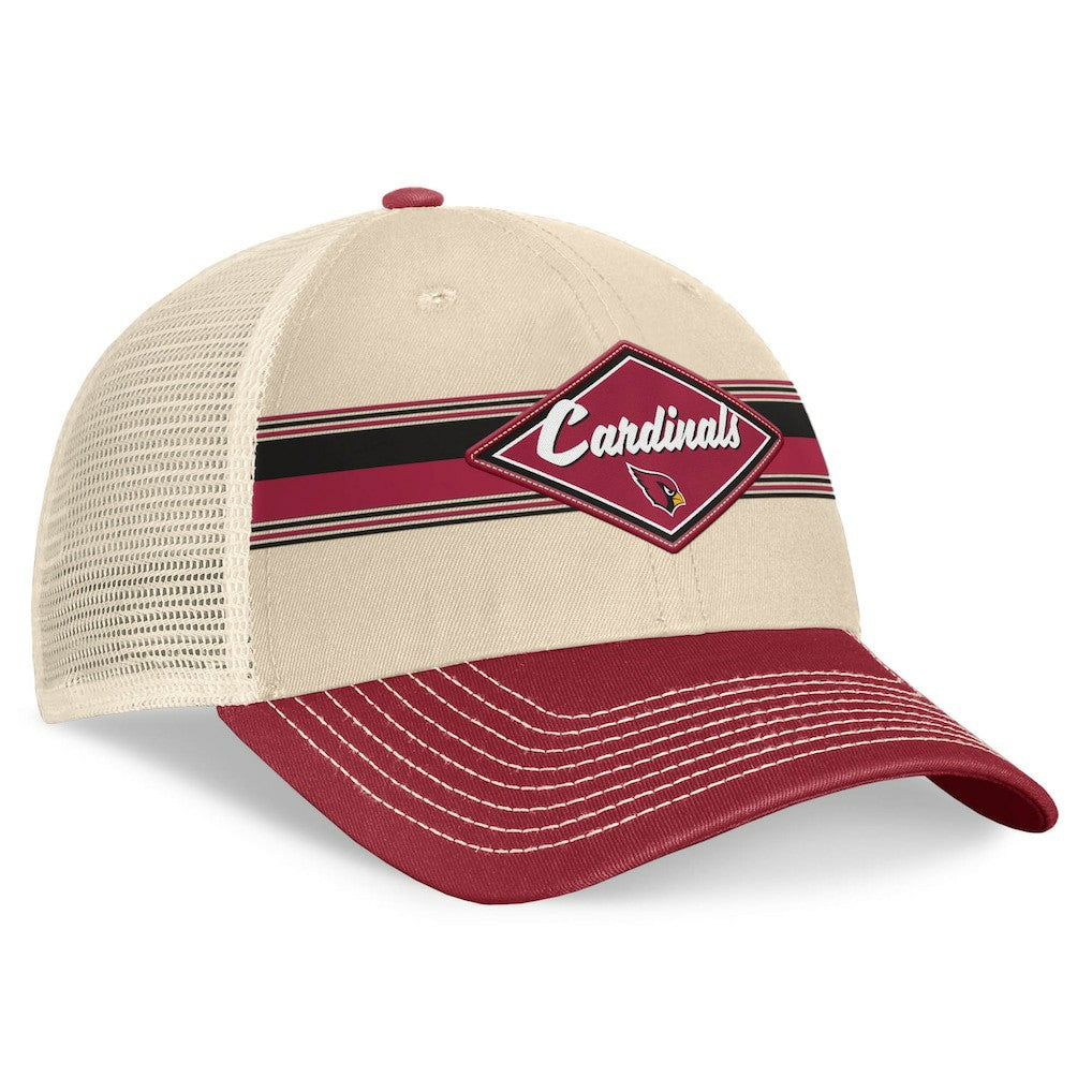 Arizona Cardinals Diamond Stripe Trucker Adjustable Hat - Natural/Cardinal outlet