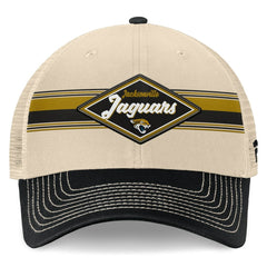 Jacksonville Jaguars Diamond Stripe Trucker Adjustable Hat - Natural/Black cheap