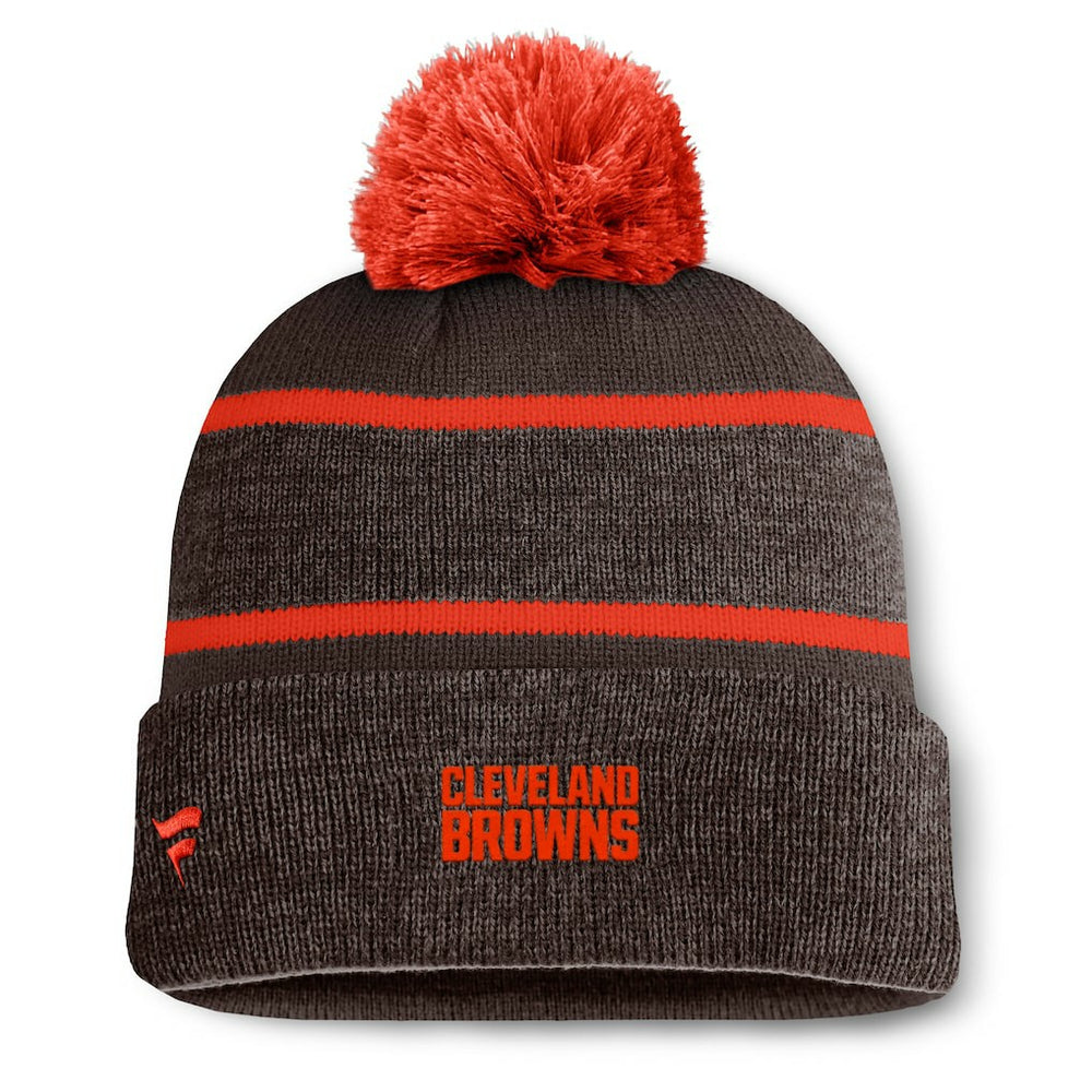 Cleveland Browns Holding Cuffed Knit Hat with Pom - Brown outlet