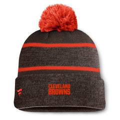 Cleveland Browns Holding Cuffed Knit Hat with Pom - Brown outlet