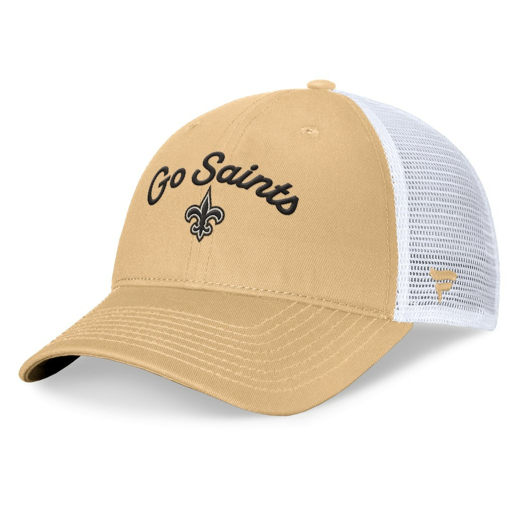 New Orleans Saints Women's Slogan Trucker Adjustable Hat - Gold on sale