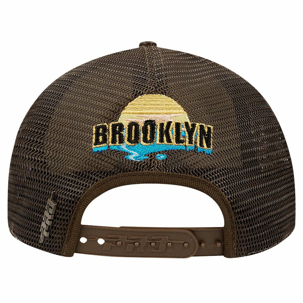Brooklyn Nets Pro Standard Glint Sunset Snapback Hat - Cream/Brown discount