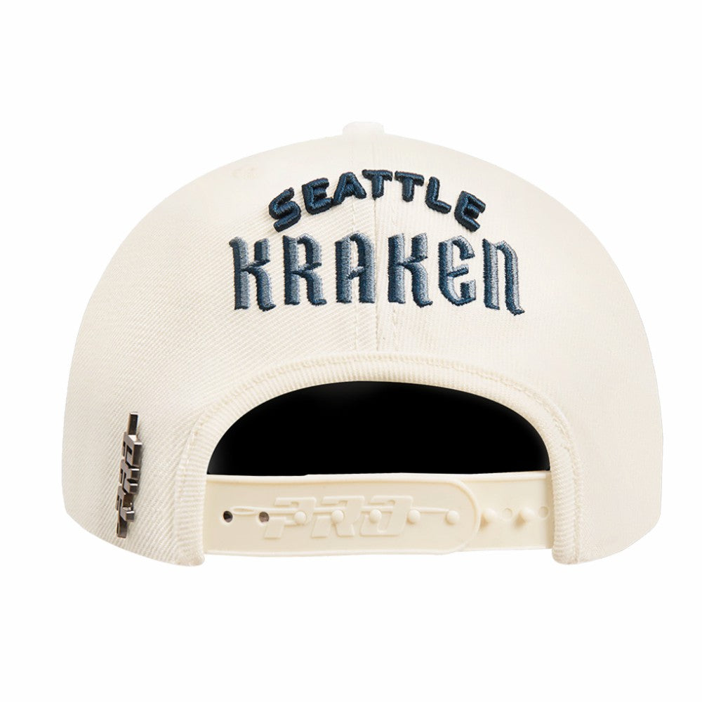 Seattle Kraken Pro Standard Retro Classic Logo Snapback Hat Cream