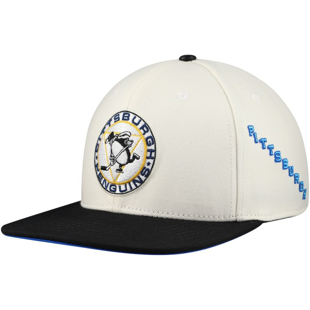 Pittsburgh Penguins Pro Standard Retro Classic Logo Snapback Hat Cream